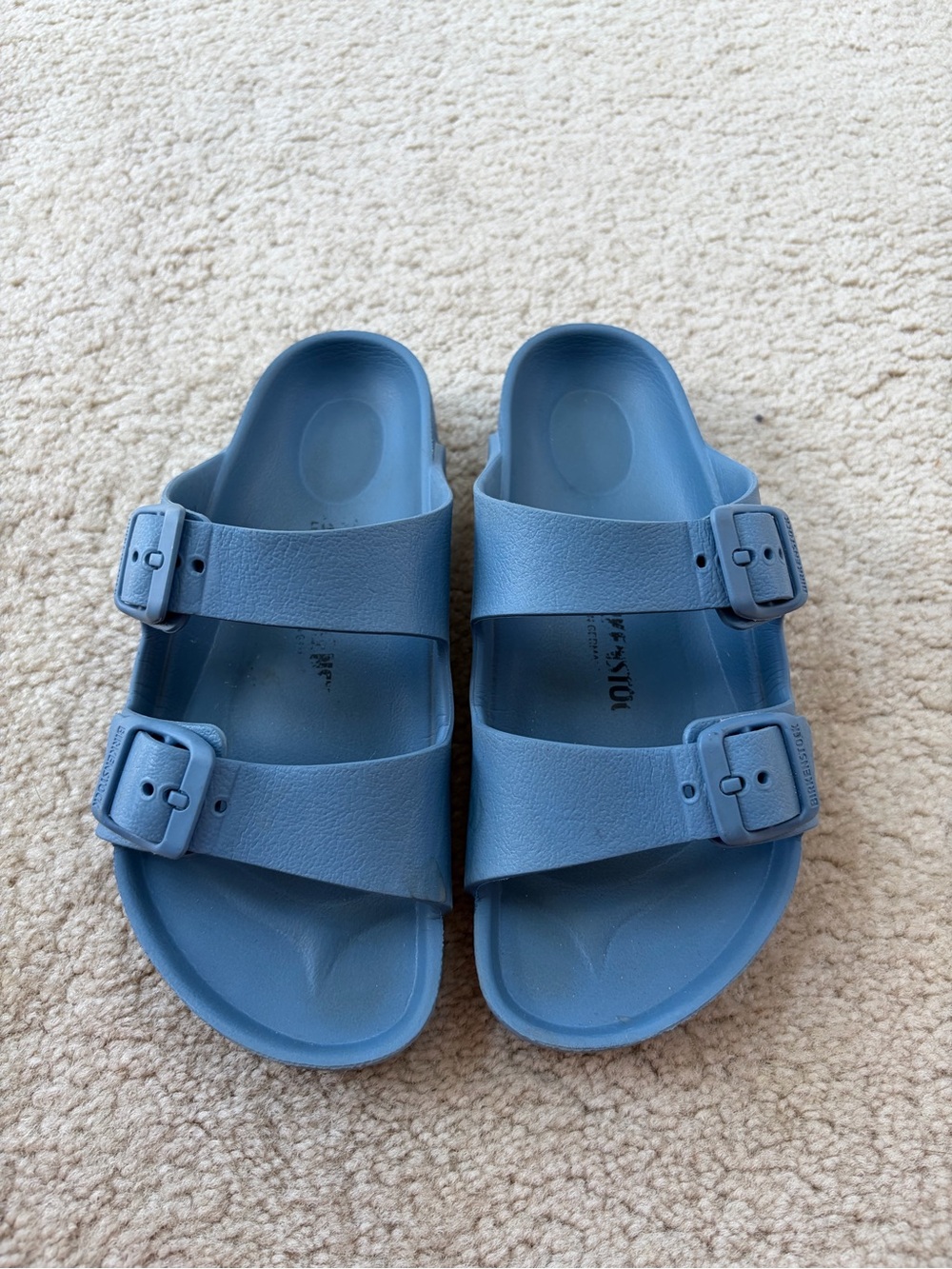 Birkenstock Big Kid Size 1, EU 32 Light Blue Arizona Slide Sandals - Picture 2 of 5